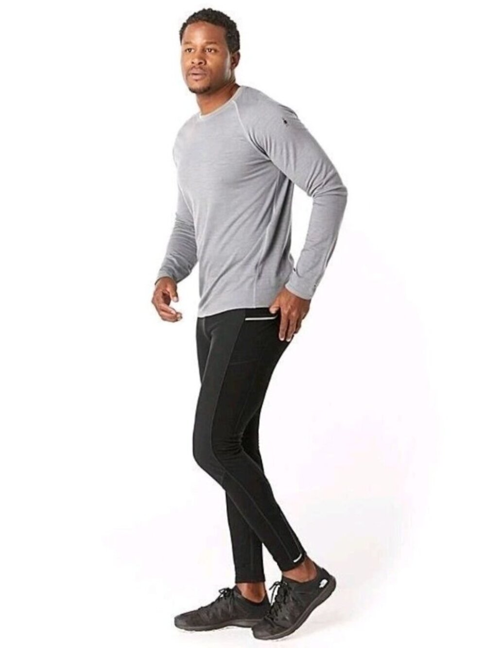 Smartwool Merino Wool Black Running Fleece Wind Tight Mens L lined tights